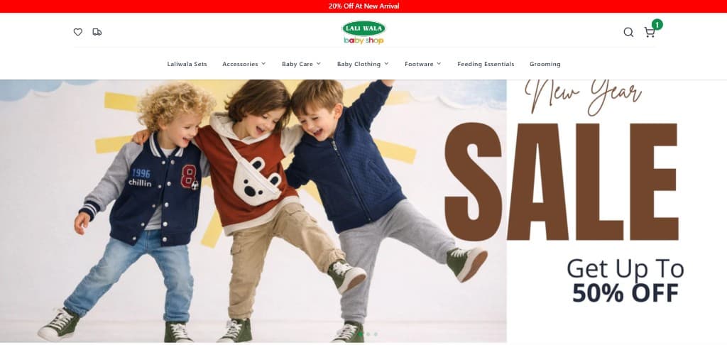 Lali Wala Baby Shop e-commerce homepage by Ayan Habib